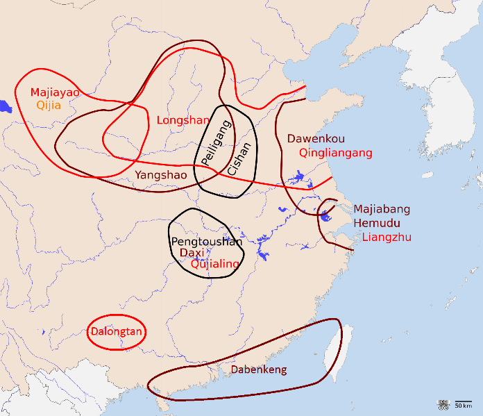 Zasięg neolitu na terenach domeny chińskiej