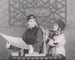 Scena opery „Fu Qi Qiao” w Chuan Operze przedstawiająca małżeństwo He Xiande
