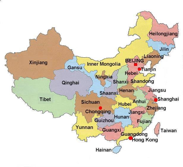 mapa administracyjna prowincji Chin