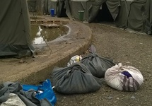 Namioty przeznaczone dla uchodźców/imigrantów. Fot. Jakub Wojas