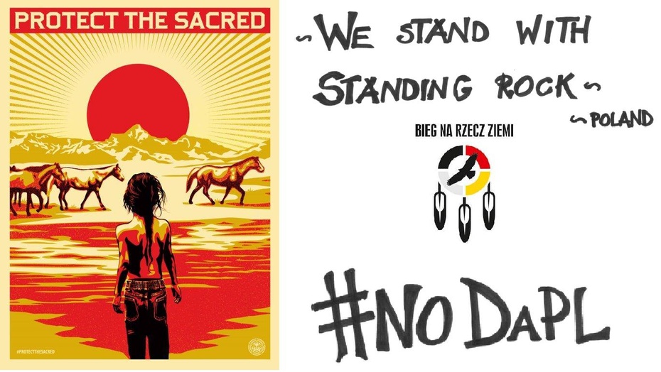Plakat kampanii Stand With Standing Rock Poland