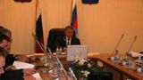 Gen. Michaił Dmitriew przewodniczy 9 lutego 2009 r. posiedzeniu kolegium FSWTS w sprawie realizacji dekretu prezydenta FR.