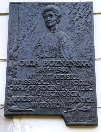 Tablica na krakowskim domu Boznańskiej; E. Osika