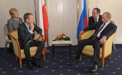 Donald Tusk i Wladimir Putin w Davos