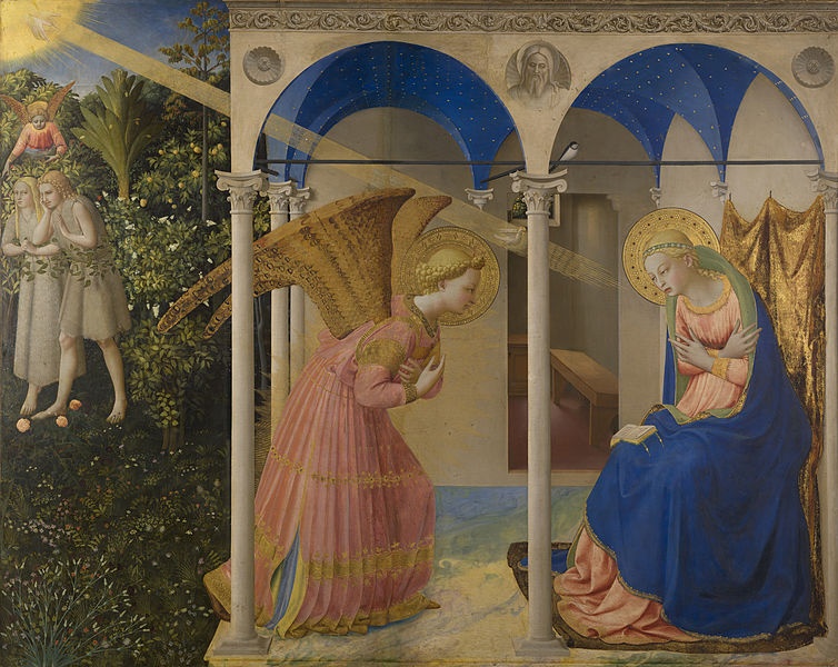 La Anunciación, by Fra Angelico, from Prado in Google Earth - main panel, źródło: Wikimedia Commons