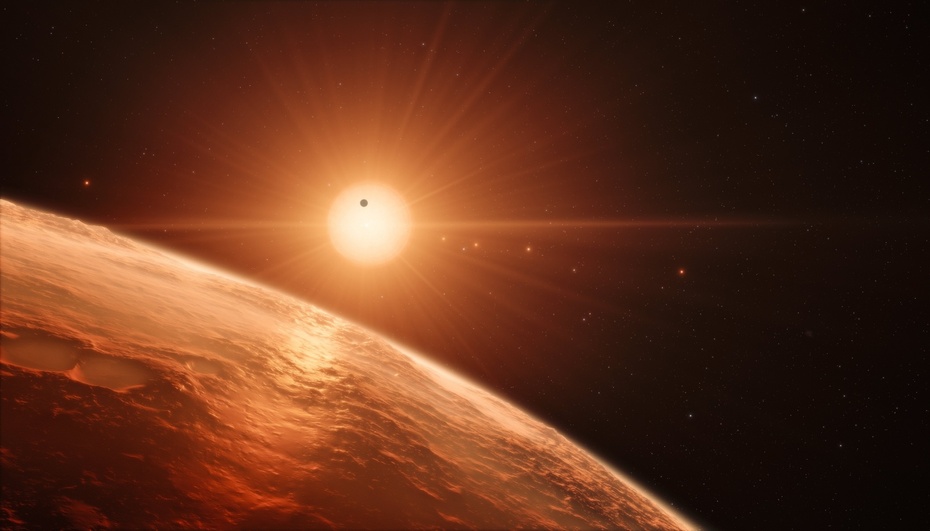 Tak może wyglądać powierzchnia planet systemu TRAPPIST, fot.  	PAP/EPA/ESO/M. Kornmesser/spaceengine.org / HANDOUT