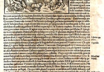 "Olophagus" - potwór  znawy później smokiem wawelskim, ilustr. z "Cosmographiae universalis" S. Münstera., wydanie z 1552 roku