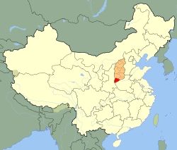 Lokalizacja prefektury miejskiej Yuncheng prowincji Shanxi
