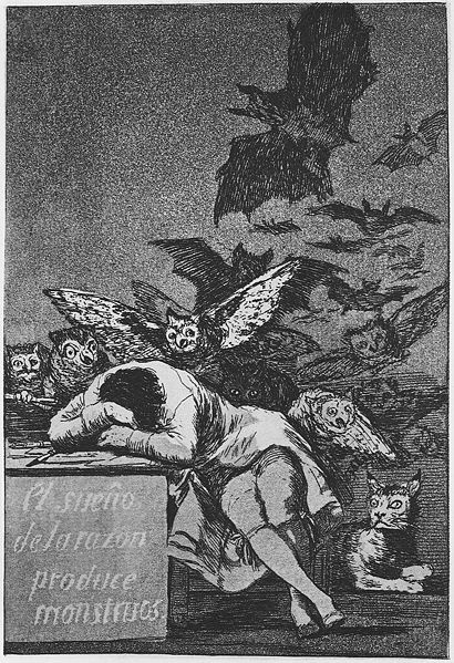 GDY ROZUM ŚPI BUDZĄ SIĘ DEMONY
Francisco Goya, pomiędzy 1797 a 1798 r.