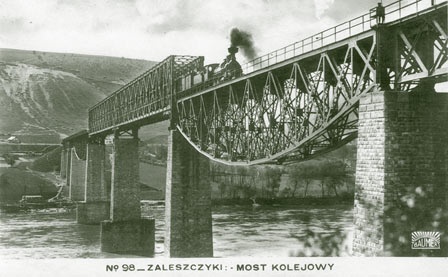 Most w Zaleszczykach. Pocztówka sprzed 1939 r.