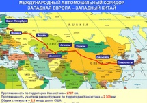 Mapa autostrady z Europy: Rosj-Kazachstan-zachodnie Chiny (planowany termin budowy całości: 2013-2015.)