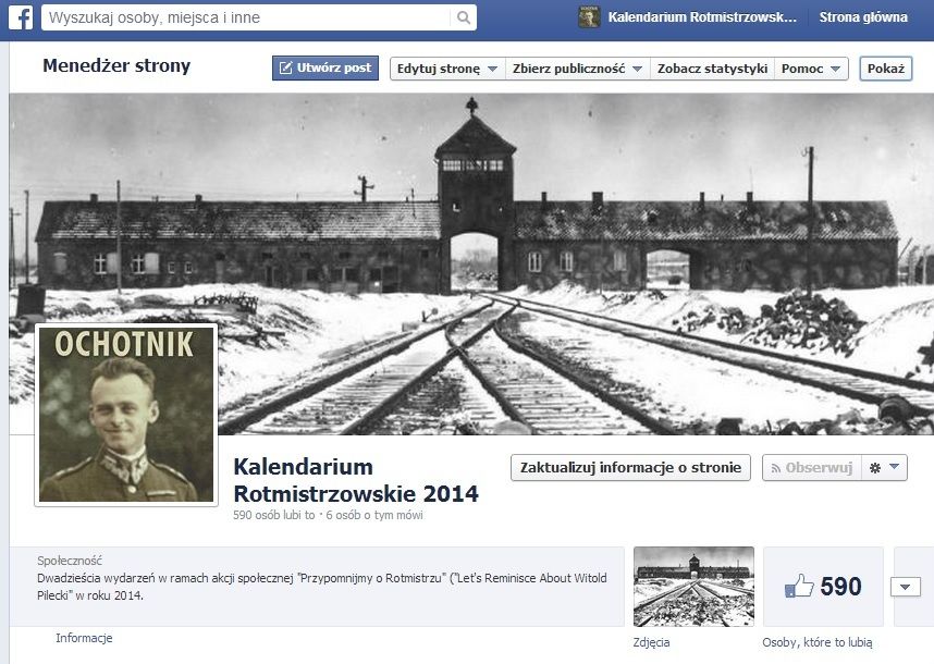 Facebookowa strona "Kalendarium Rotmistrzowskie 2014"