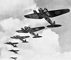Bombowce Heinkel podczas nalotu nad Londynem