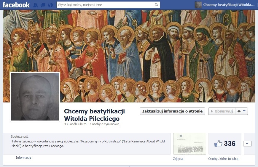 Facebookowa strona z dokumentacją sześcioletnich starań o beatyfikację Ochotnika do Auschwitz