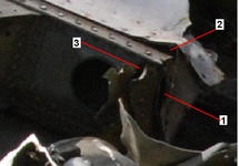 Rys.6.3 Tylny dźwigar po wybuchu ładunków umieszczonych przy złączu z żebrem