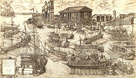 Tyrumfalny wjazd Henryka Walezego do Wenecji w roku 1574  po ucieczce z Polski i w drodze do Francji