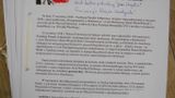 List do kardynała Nycza z 2.X.2014 (fot.Michał Tyrpa)