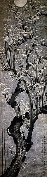 Chen Lu - Kwiat Prunus w świetle księżyca