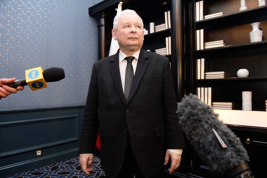 Jarosław Kaczyński po spotkaniu z Angelą Merkel. Fot. PAP/Jacek Turczyk