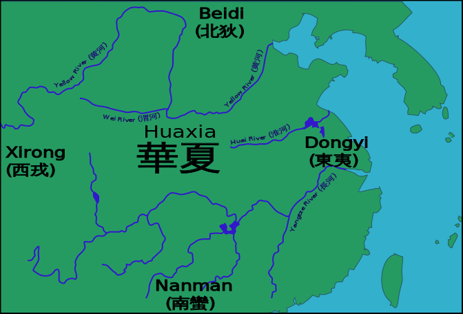 Tereny konfederacji Huaxia i ich sąsiedzi