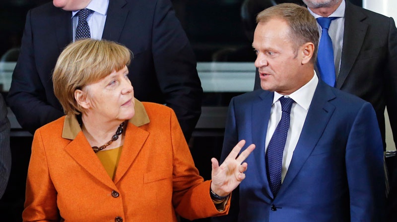 Angela Merkel publicznie poparła Donalda Tuska. Fot. EPA