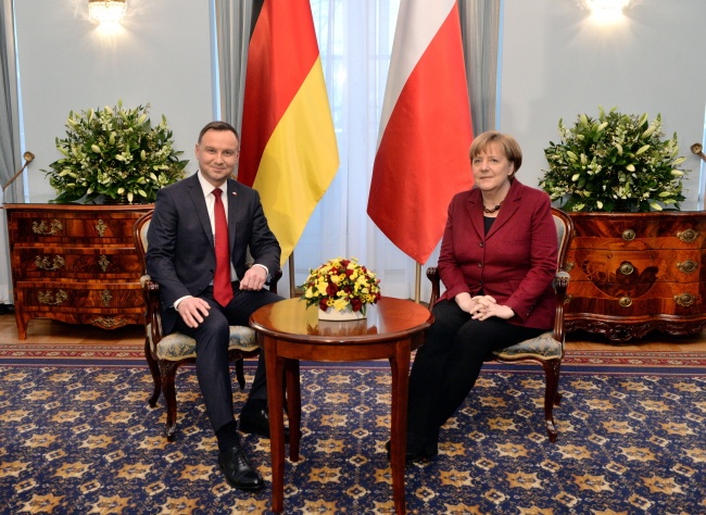 Andrzej Duda i Angela Merkel. fot. PAP/Bartłomiej Zborowski