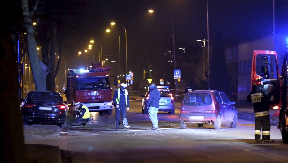 Miejsce wypadku w Oświęcimiu, fot. PAP/Andrzej Grygiel