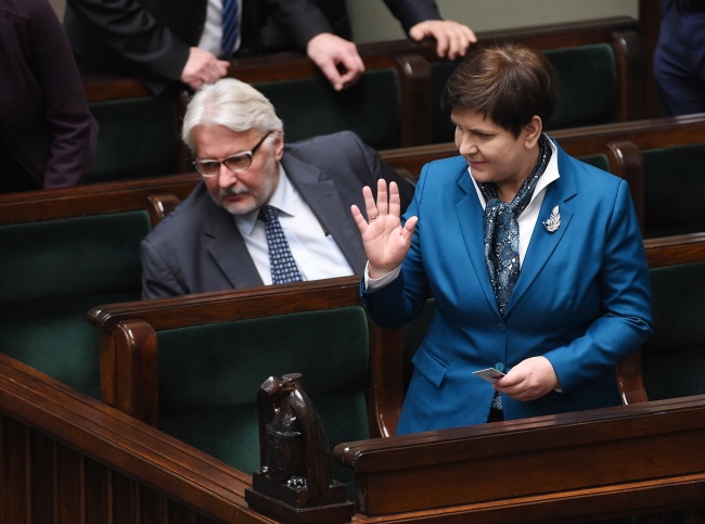 Premier Beata Szydło w Sejmie. fot. PAP/Radek Pietruszka
