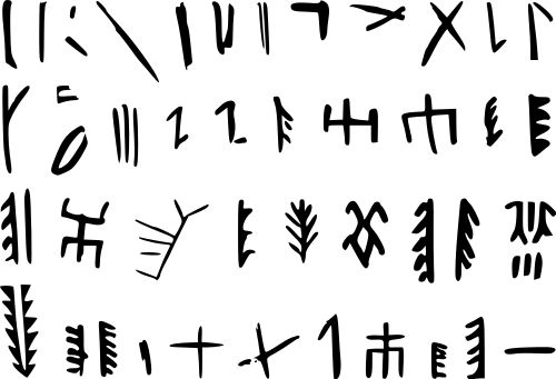 Hieroglify z wioski Banpo 4800 - 3600 p.n.e.