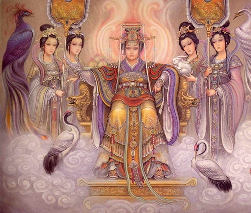 Xi Wang Mu w otoczeniu swego dworu