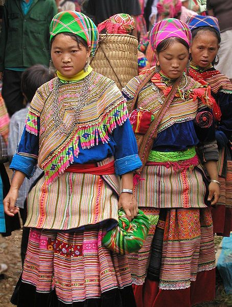 Kolorowe Hmong w Wietnamie