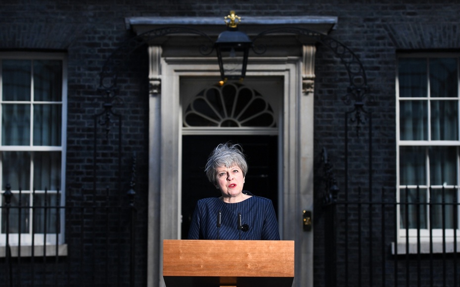 Theresa May na Downing Street. Fot. PAP/EPA