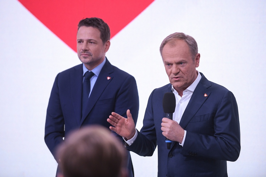 Rafał Trzaskowski i Donald Tusk, Fot. PAP/Marcin Obara