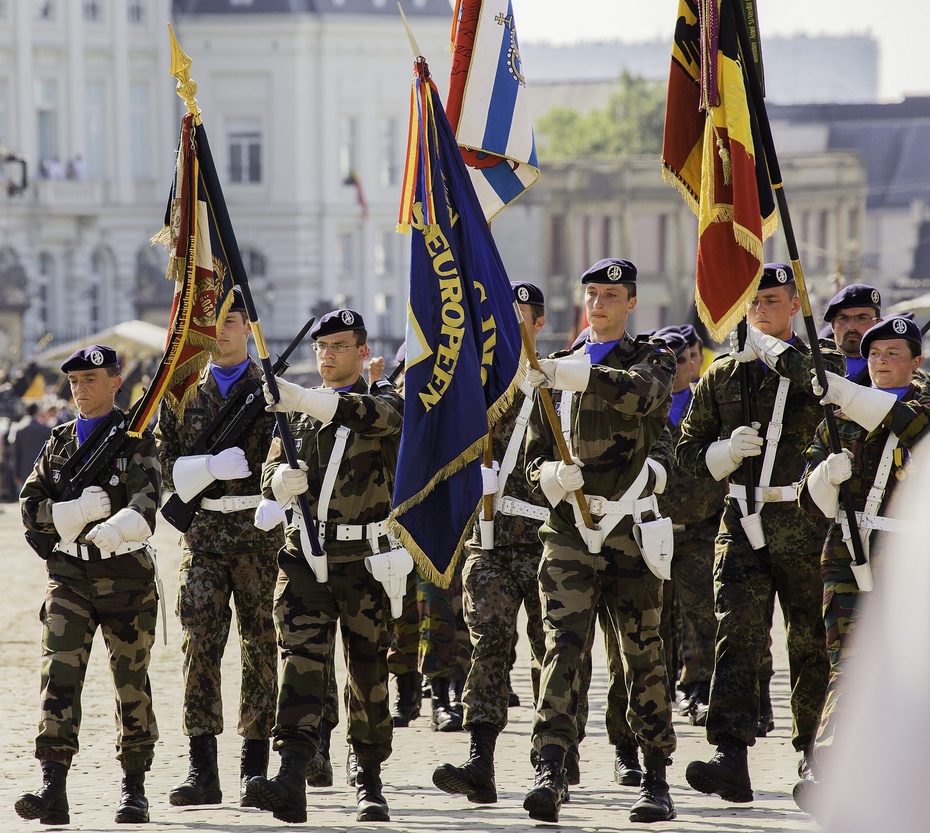Parada belgijskich żołnierzy Eurokorpusu, fot. Flickr