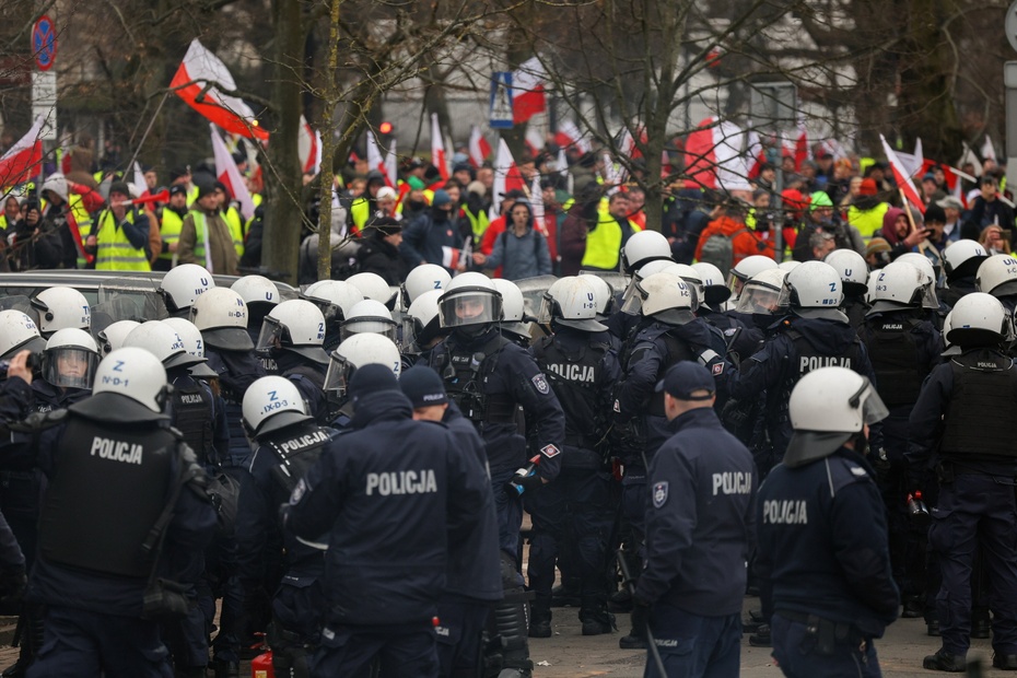 Protest rolników pod Sejmem Fot. PAP/Paweł Supernak