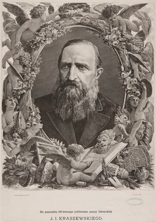 Portret Kraszewskiego opublikowany z okazji krakowskiego jubileuszu.