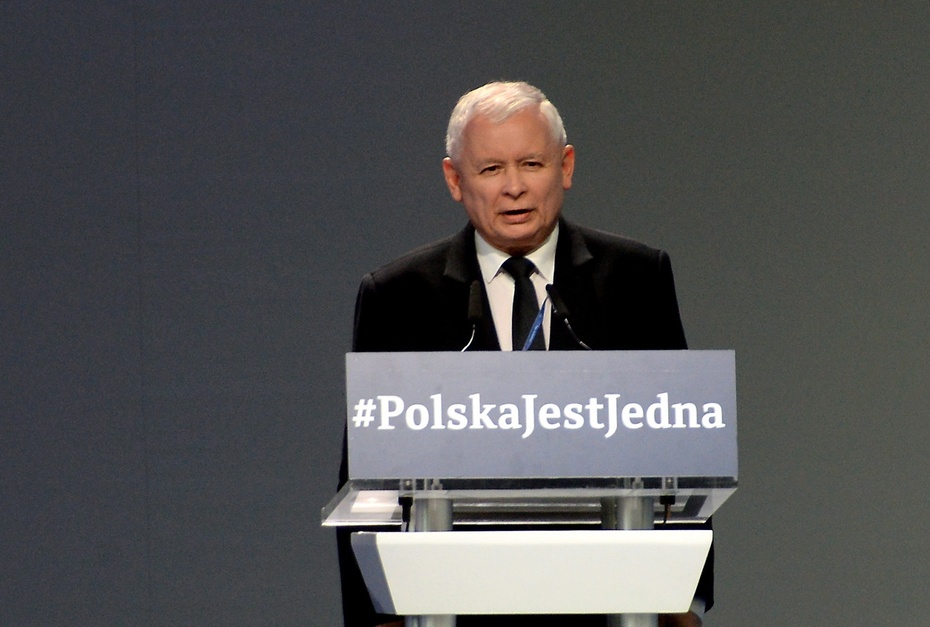 Prezes PiS Jarosław Kaczyński podczas kongresu w Przysusze, fot. PAP/Piotr Polak