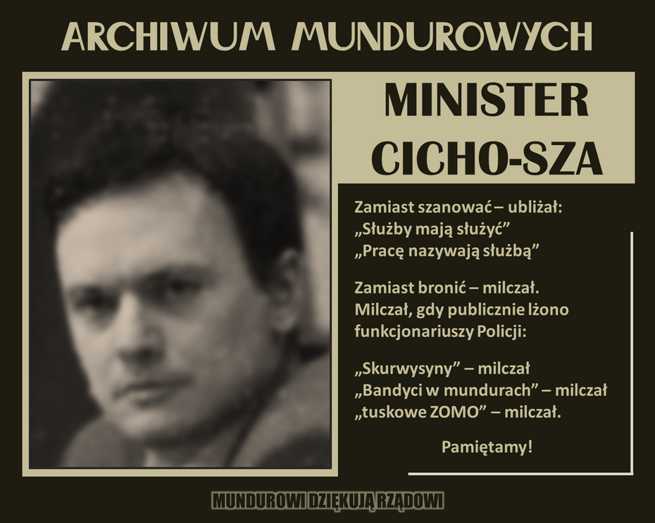 ARCHIWUM MUNDUROWYCH: MINISTER CICHO-SZA