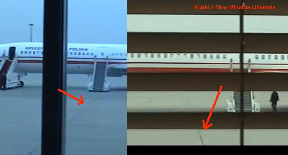 Łączenie płyt betonowych względem schodków. Jak widać samolot 7.kwietnia stał w dwóch różnych miejscach;)