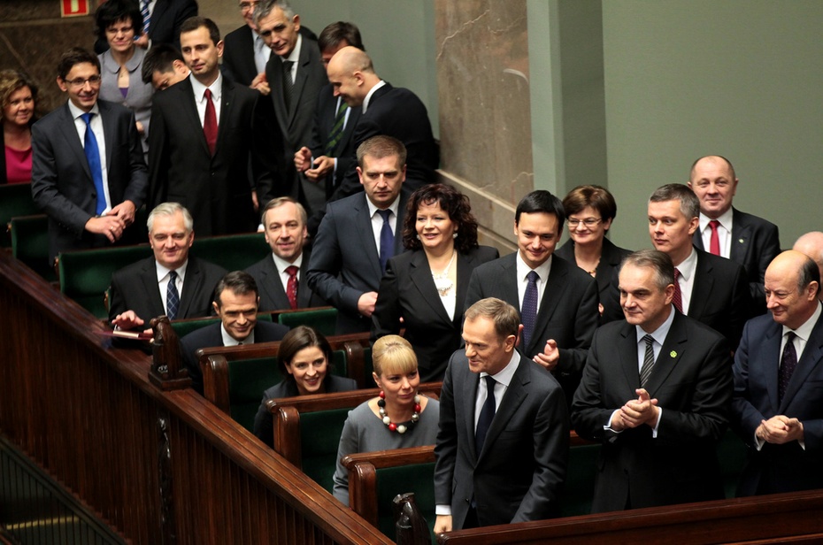 Premier Donald Tusk i jego nowy rząd (fot. flickr.com/photos/platformaobywatelskarp)