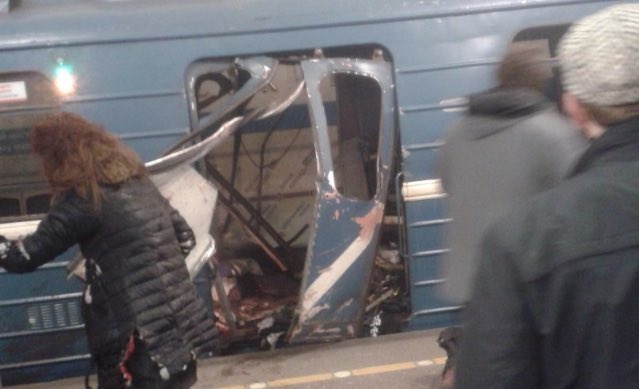 Wybuch w metrze w Sankt Petersburgu. Fot. Twitter
