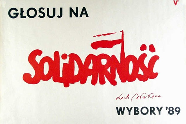 Jeden z plakatów Komitetu Obywatelskiego "S" w 1989 r.