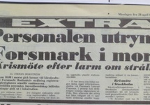 Wiadomość z ostatniej chwili w wydaniu Expressen dla centralnych dzielnic Sztokholmu 28 kwietnia 1986