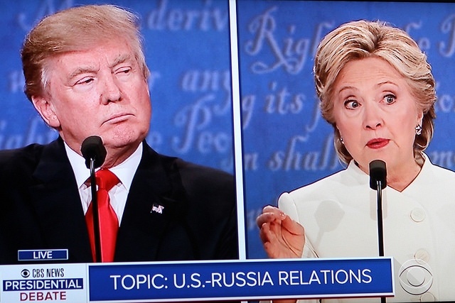 Screen z debaty pomiędzy Clinton i Trumpem, fot. Flickr
