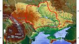 Czerwona linia oznacza granicę Ukrainy sensu stricte.