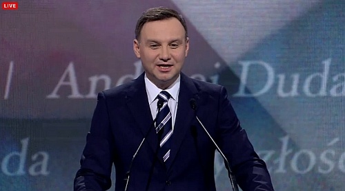 Andrzej Duda, screen z transmisji live