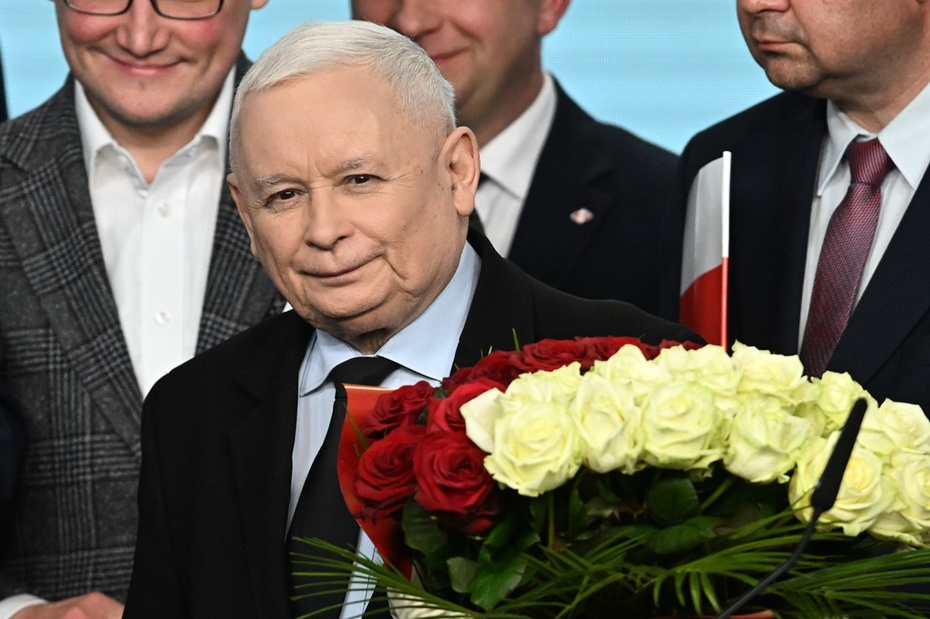 Wybory samorządowe 2024. Prezes PiS Jarosław Kaczyński w siedzibie Prawa i Sprawiedliwości. Fot. PAP/Radek Pietruszka