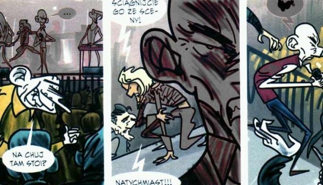 Komiks "Chopi New Romantic" fragment. Autorzy: Jakub Rebelka, Marcus "Mawil" Witzel, Jacek Frąś, Sascha Hommer, Krzysztof Ostrow