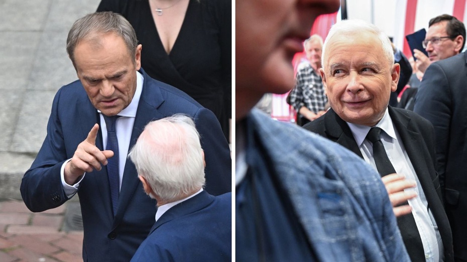 Donald Tusk. Fot. PAP/Radek Pietruszka; Jarosław Kaczyński. Fot. PAP/Wojtek Jargiło