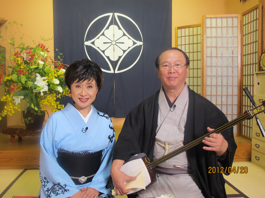 Sachiko Kobayashi (singer) and Tsuruga Wakasanojo (shinnai joururi, Living National Treasure of Japan)